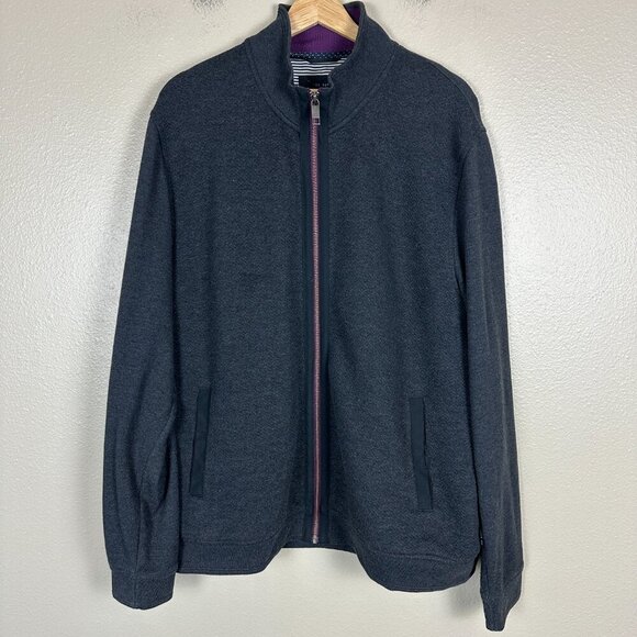 Ted Baker London Men's Jacket Full Zip Mock Neck Casual Gray Size 7 - Picture 3 of 4